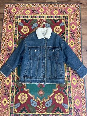 Staud Wrangler Denim Sherpa Jacket